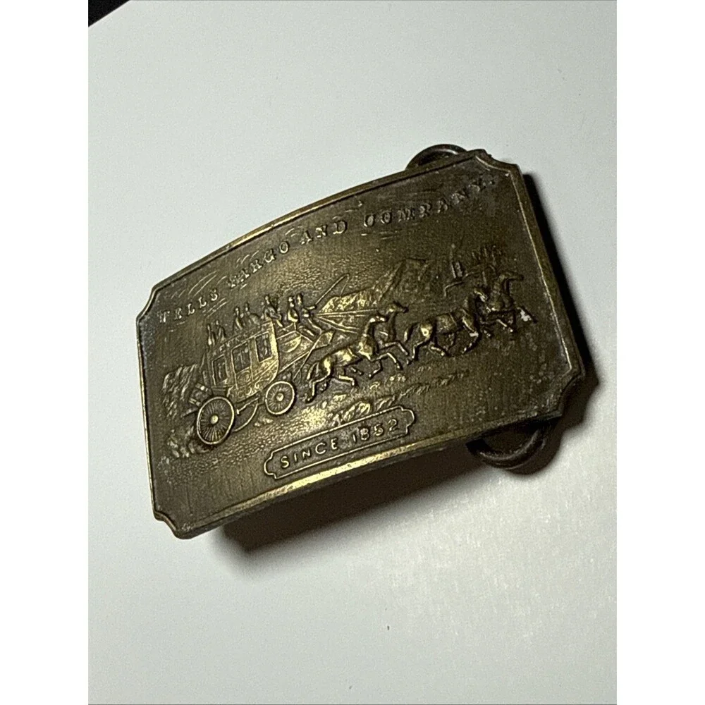 Wells Fargo Stagecoach Western Cowboy Vintage Belt Buckle Tiffany New York 1852